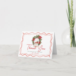 Carte De Remerciements Boule à neige de camion rouge pour une joyeuse pet
