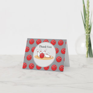 Carte De Remerciements Boule de bowling frappant les quilles Personnalise