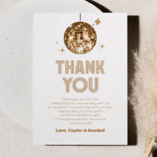Carte De Remerciements Boule de Disco Brillante en Or Mariage Anniversair