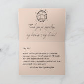 Carte De Remerciements Boule Disco | Boho Florals | Esthétique (Intérieur)