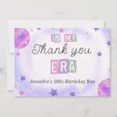 Carte De Remerciements Boule Disco Violet Dans Mon Anniversaire (Devant)