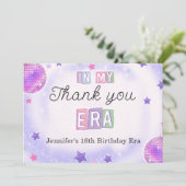 Carte De Remerciements Boule Disco Violet Dans Mon Anniversaire (Debout devant)