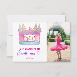 Carte De Remerciements Bounce House Jump Jouer Gymnastique Anniversaire d