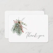 Carte De Remerciements Bouquet Botanique d'Hiver  (Devant / Derrière)