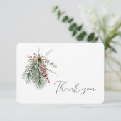 Carte De Remerciements Bouquet Botanique d'Hiver  (Debout devant)