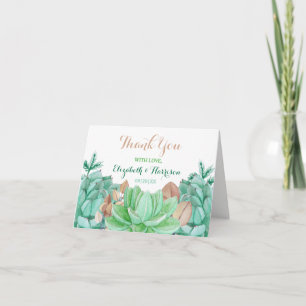 Carte De Remerciements Bouquet Botanique Floral Mariage Succulent