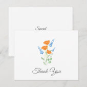 Carte De Remerciements Bouquet d'aquarelle à trois pépites (Devant / Derrière)