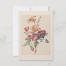 Carte De Remerciements Bouquet d'aquarelle d'art fin floral hollandais vi