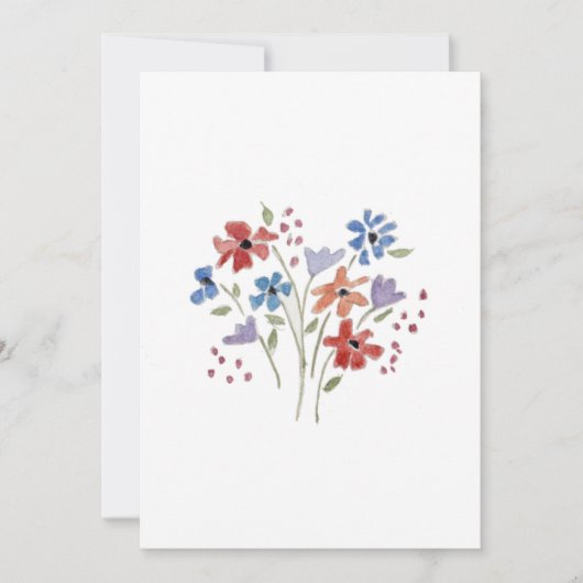 Carte De Remerciements bouquet de fleurs (Devant)