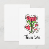 Carte De Remerciements Bouquet de fleurs de tulipes roses (Devant / Derrière)