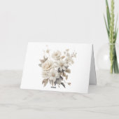 Carte De Remerciements Bouquet de fleurs élégant Rose Blanche (Dos)