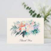 Carte De Remerciements Bouquet de fleurs moderne floral élégant (Debout devant)