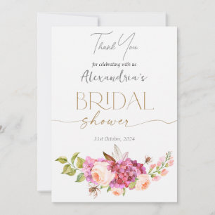 Carte De Remerciements Bouquet de fleurs personnalisé pour la douche de m