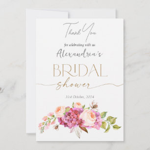 Carte De Remerciements Bouquet de fleurs personnalisé pour la fête de mar