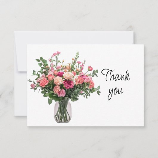 Carte De Remerciements Bouquet de fleurs remerciement bénévole événement (Devant)