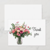 Carte De Remerciements Bouquet de fleurs remerciement bénévole événement (Devant / Derrière)