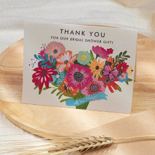 Carte De Remerciements Bouquet de fleurs sauvages lumineuses pour la fête