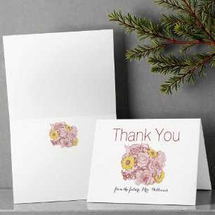 Carte De Remerciements Bouquet de marguerites jaunes en terre cuite conto