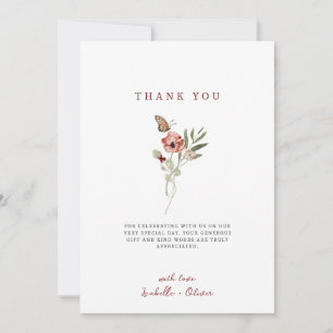 Carte De Remerciements Bouquet de papillon floral délicieuse automne