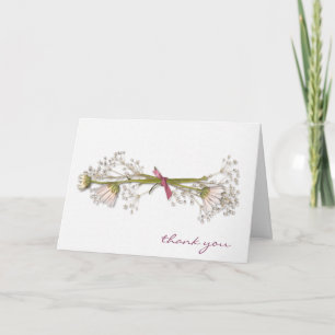 Carte De Remerciements bouquet de pâquerettes avec ruban de remerciement