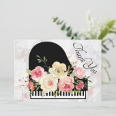 Carte De Remerciements bouquet de remerciement décor piano (Debout devant)