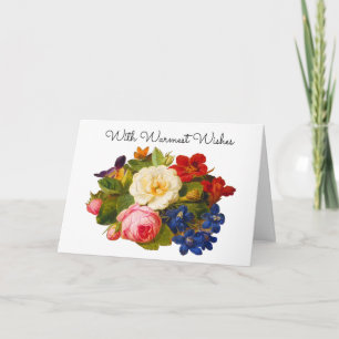 Carte De Remerciements Bouquet de roses victoriennes avec les vœux les pl