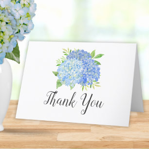 Carte De Remerciements Bouquet d'hortensia bleu Floral Fête de mariage