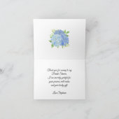 Carte De Remerciements Bouquet d'hortensia bleu Shower Floral Mariage (Intérieur)