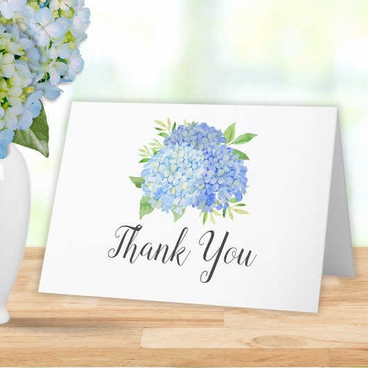 Carte De Remerciements Bouquet d'hortensia bleu Shower Floral Mariage