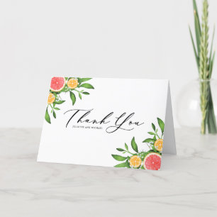 Carte De Remerciements Bouquet d'orange aquarelle et de pamplemousse