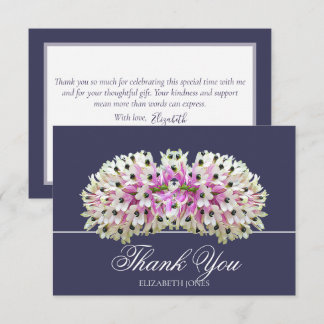 Carte De Remerciements Bouquet d'orchidées roses blanches exotiques Éléga