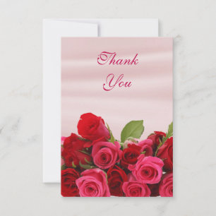 Carte De Remerciements Bouquet Du Mariage Romantique Roses Rouges