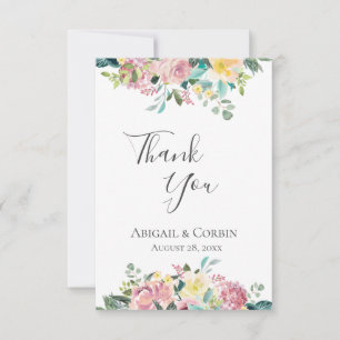 Carte De Remerciements Bouquet floral Pastel