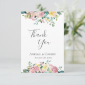 Carte De Remerciements Bouquet floral Pastel (Debout devant)