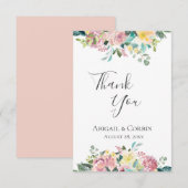 Carte De Remerciements Bouquet floral Pastel (Devant / Derrière)