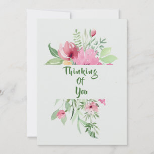 Carte De Remerciements Bouquet Floral "Penser À Toi"