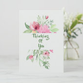 Carte De Remerciements Bouquet Floral "Penser À Toi" (Debout devant)