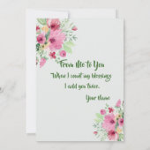 Carte De Remerciements Bouquet Floral "Penser À Toi" (Dos)