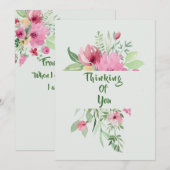 Carte De Remerciements Bouquet Floral "Penser À Toi" (Devant / Derrière)