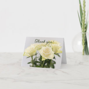 Carte De Remerciements Bouquet floral Roses blanches Photo intemporelle