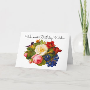 Carte De Remerciements Bouquet Floral Victorien Vœux d'Anniversaire les P
