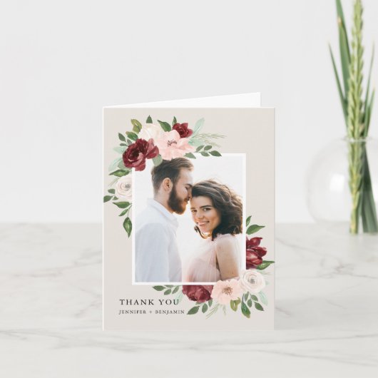 Carte De Remerciements Bouquet romantique (Devant)