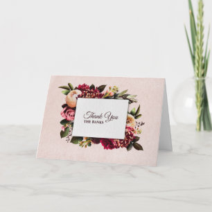 Carte De Remerciements Bourgogne et Blush