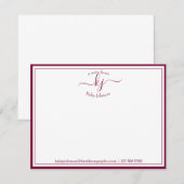 Carte De Remerciements Bourgogne personnalisée | À Partir Du Bureau De La (Devant / Derrière)