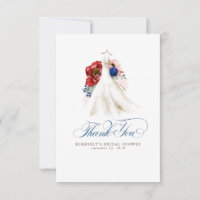 Bourgogne Rouge Marine Floral Remerciement de Mari