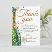 Carte De Remerciements Bouteille de bulles pour la fête de fiançailles (Debout devant)