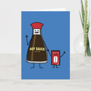 Carte De Remerciements Bouteille de sauce soja paquet enfant condiment as