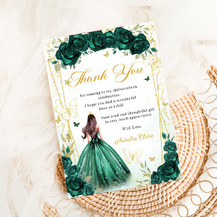 Carte De Remerciements Bouteilles florales Emerald Quinceañera