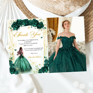 Carte De Remerciements Bouteilles florales Emerald Quinceañera Photo