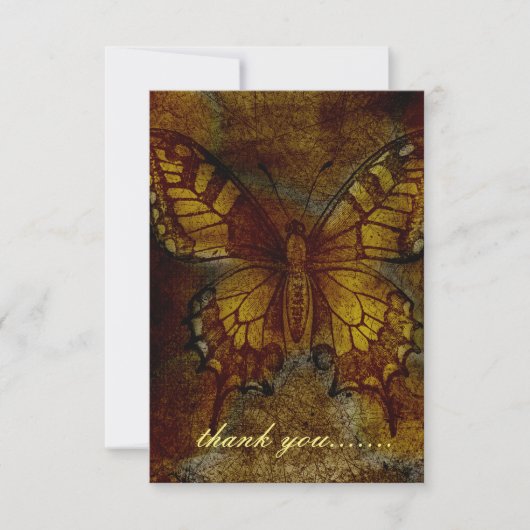 Carte De Remerciements Bouton Artsy ou (Devant)